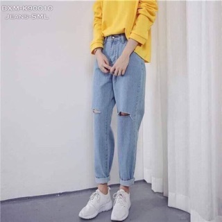 Quần bò baggy rách 2 gối