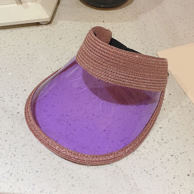 Mũ Che Nắng Hở Chóp Màu Trong Suốt Lấp Lánh Thời Trang Đi Biển Cho Nữ