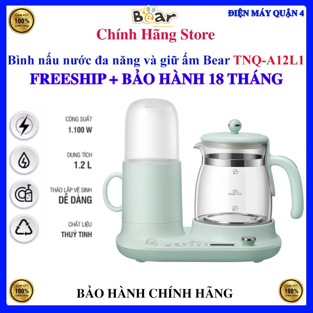 Bình nấu nước đa năng và giữ ấm Bear TNQ-A12L1