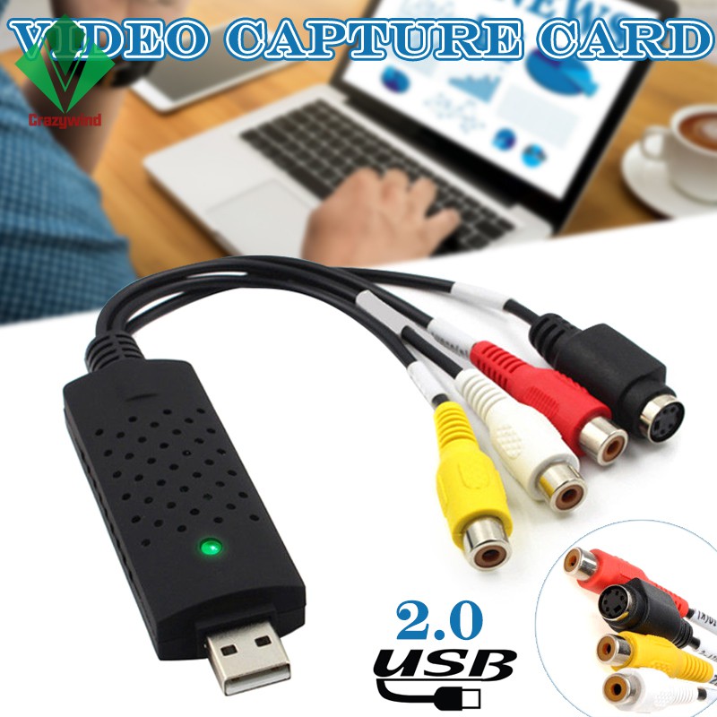 VHS to Digital File Converter Express USB 2.0 to Video Grabber Audio AV TV Card