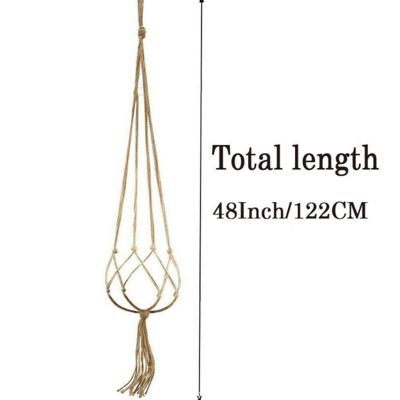 Set 4 Giỏ Hoa Dây Thừng Cotton Bện Thủ Công Treo Tường Trang Trí Nhà Cửa
