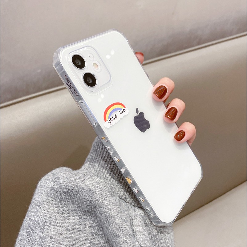 Ốp lưng iphone trong cạnh hình vuông rainbow 6plus/6s/6splus/7/7plus/8/8plus/x/xr/xs/11/12/pro/max/promax-Awifi A2-17 | BigBuy360 - bigbuy360.vn