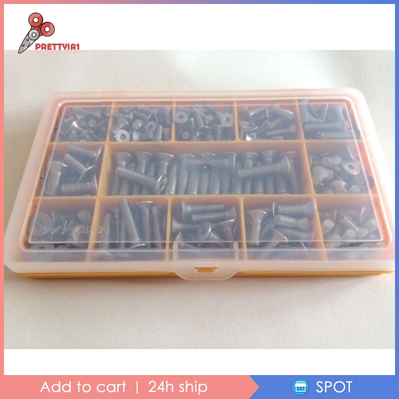 Hộp 260 Ốc Vít Bằng Thép Không Gỉ M4 M5 M6 Đa Năng Tiện Dụng