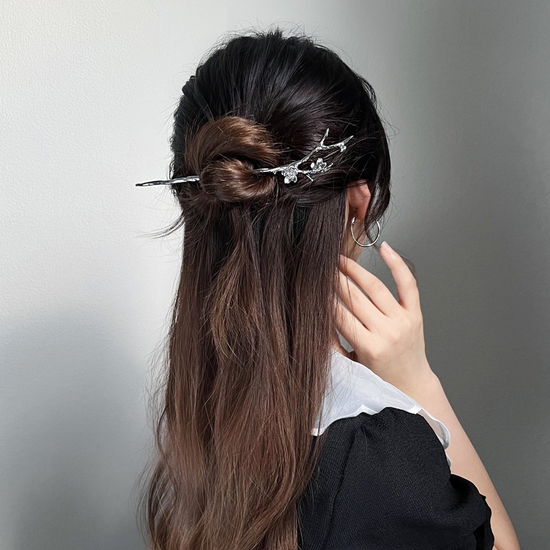 Kẹp Tóc Kim Loại Màu Đen Phong Cách Trung Hoa