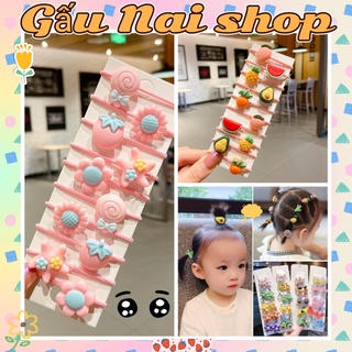 Sét 10 dây chun buộc tóc họa tiết siêu cute