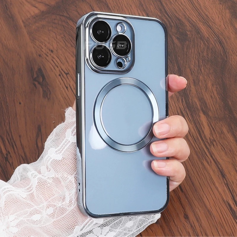 Ốp lưng iphone Điện Thoại Mạ Sang Trọng Từ Tính Bảo Vệ Ống Kính Máy Ảnh Cho iPhone 11 Pro max x xs max xr 7 plus 8 plus 13 Pro max 12 Pro max