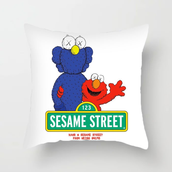 Gối Đệm Ghế Sofa In Hình Kaws/Sesame Street/Kaw Pokémon Ấm Áp Không Gối