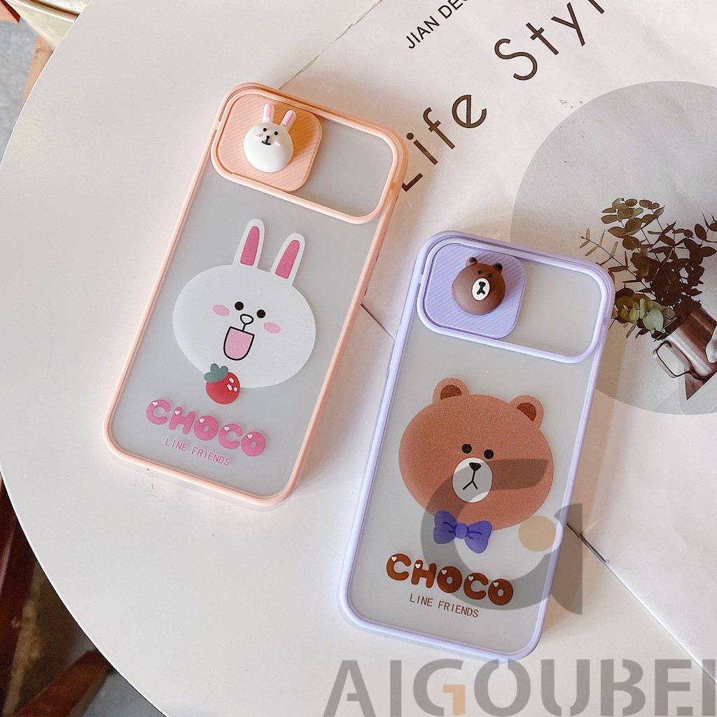 [Spot & COD] 2021 Mới Kéo Đẩy Di Động Đẹp Và Hấp Dẫn Cặp Đôi Thỏ Kenny Cặp Gấu Brown cho iPhone 7 7P 8 8P X XR Xs Max 11 Pro Max Max 12 Pro Max