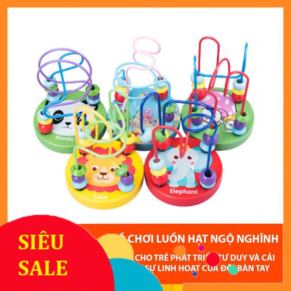 Đồ chơi giáo dục bộ luồn hạt giao thông hình các con vật cho bé rèn luyện tay khéo léo -