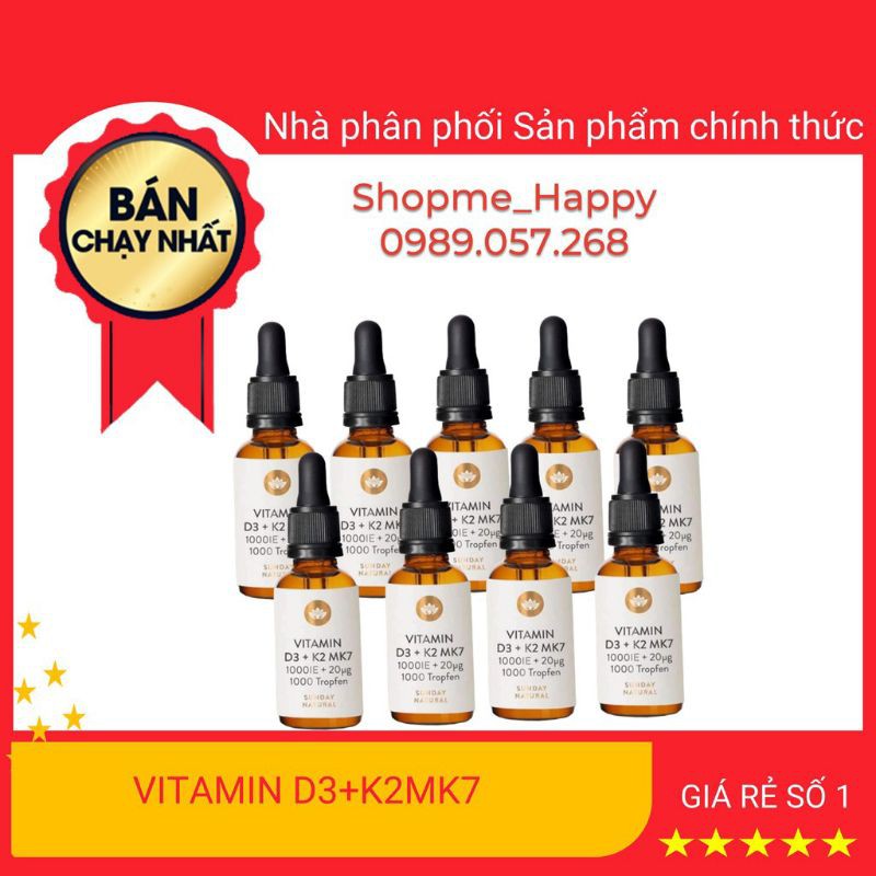 VITAMIN D3 + K2 MK7 TOP ĐẦU CỦA ĐỨC CHO BÉ TỪ SƠ SINH