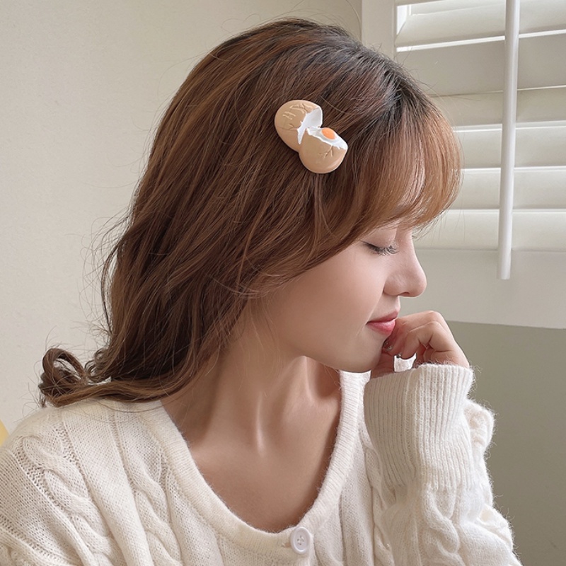 【kifli】Kẹp tóc hình quả trứng dễ thương sáng tạo
