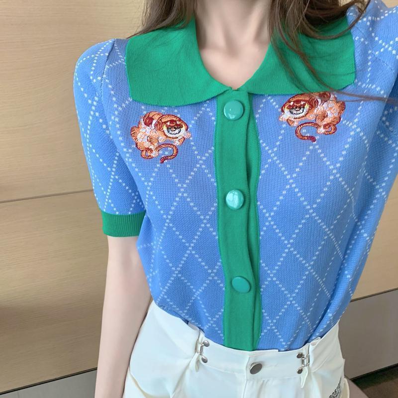 Áo Cardigan Tay Ngắn Dáng Ôm Thêu Họa Tiết Kim Cương Thời Trang Cho Nữ