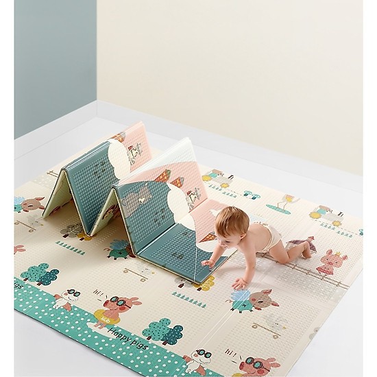Thảm xốp XPE 2 mặt 1m8-2m 8ly chống nóng, chống trơn trượt cho bé
