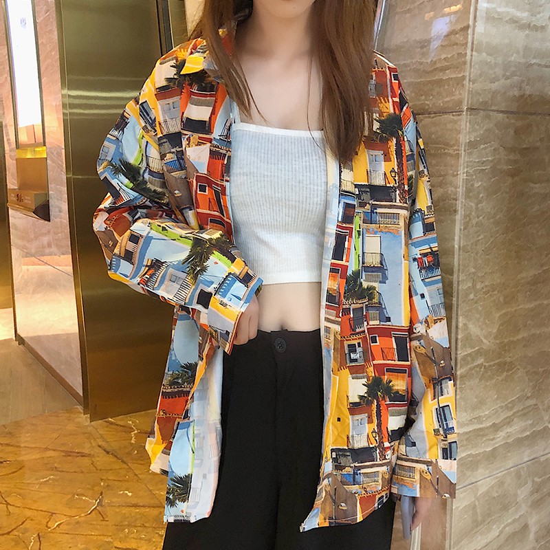 Áo sơ mi nữ form rộng tay dài Emilyshop