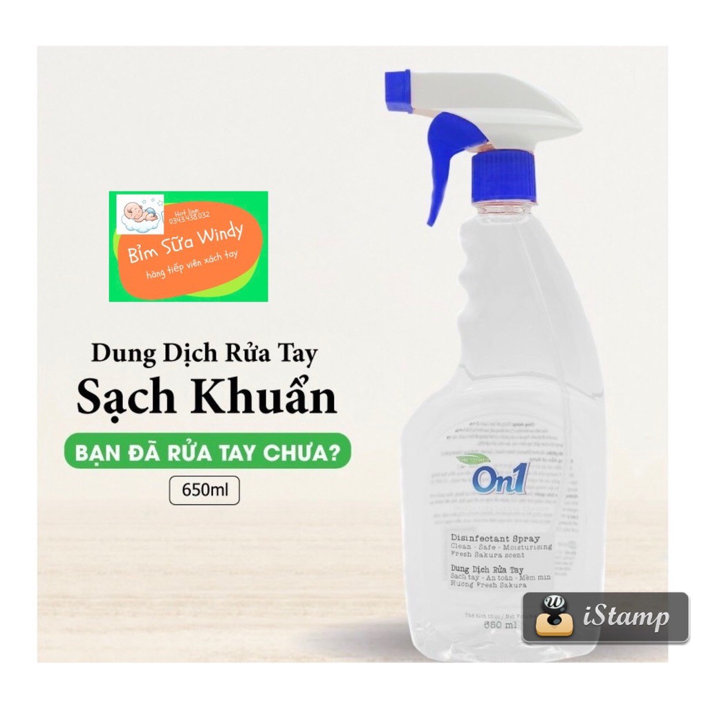 Dung Dịch Rửa Tay Khô On1 Hương Fresh Sakura 650ml