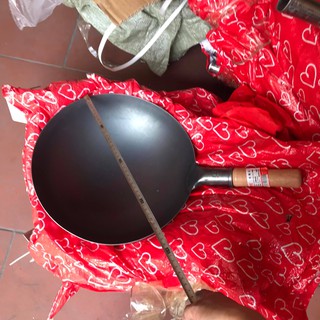 Size 36cm Chảo Thép Chống dính tay cầm gỗ