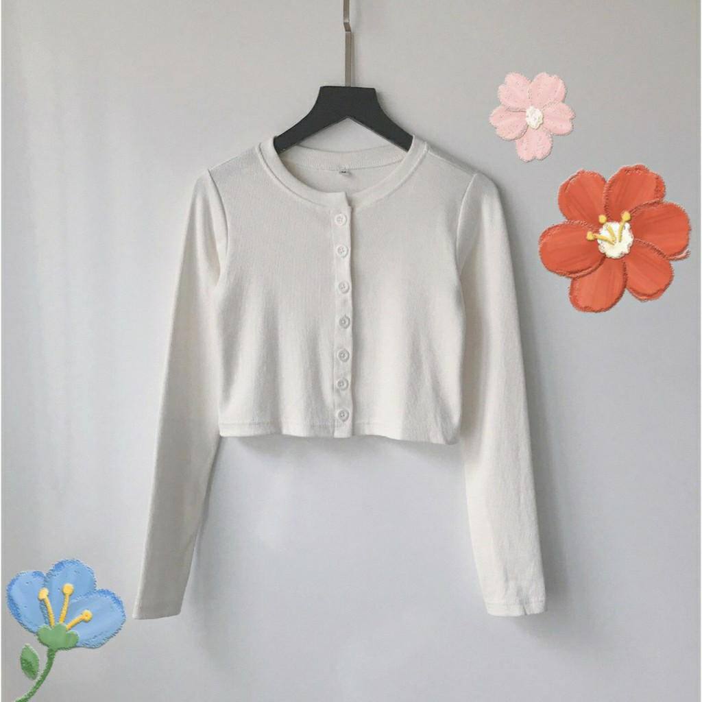 Aó croptop dài tay YAN chất cotton tăm xinh xắn | BigBuy360 - bigbuy360.vn