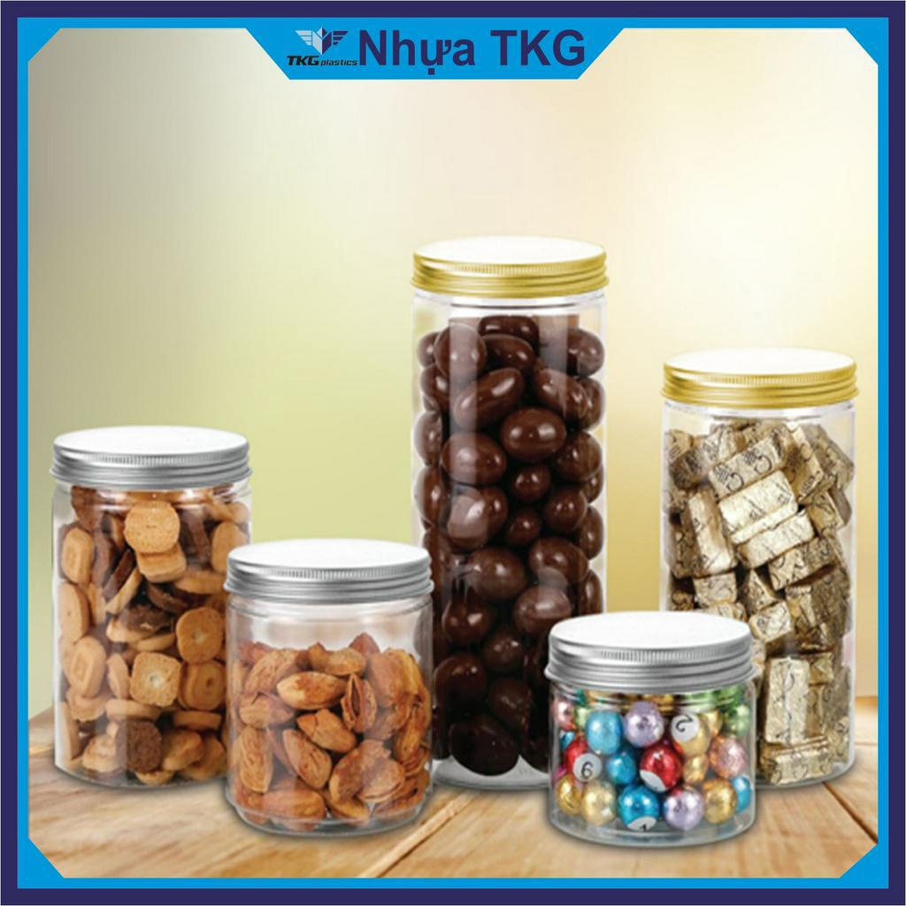 Hộp Nhựa, Hũ Nhựa Pet Nắp Nhôm Đựng Thực Phẩm, Đồ Khô, Ngũ Cốc 200 250 400 500 600 750 820 900 1000 1200 1300 1500ml
