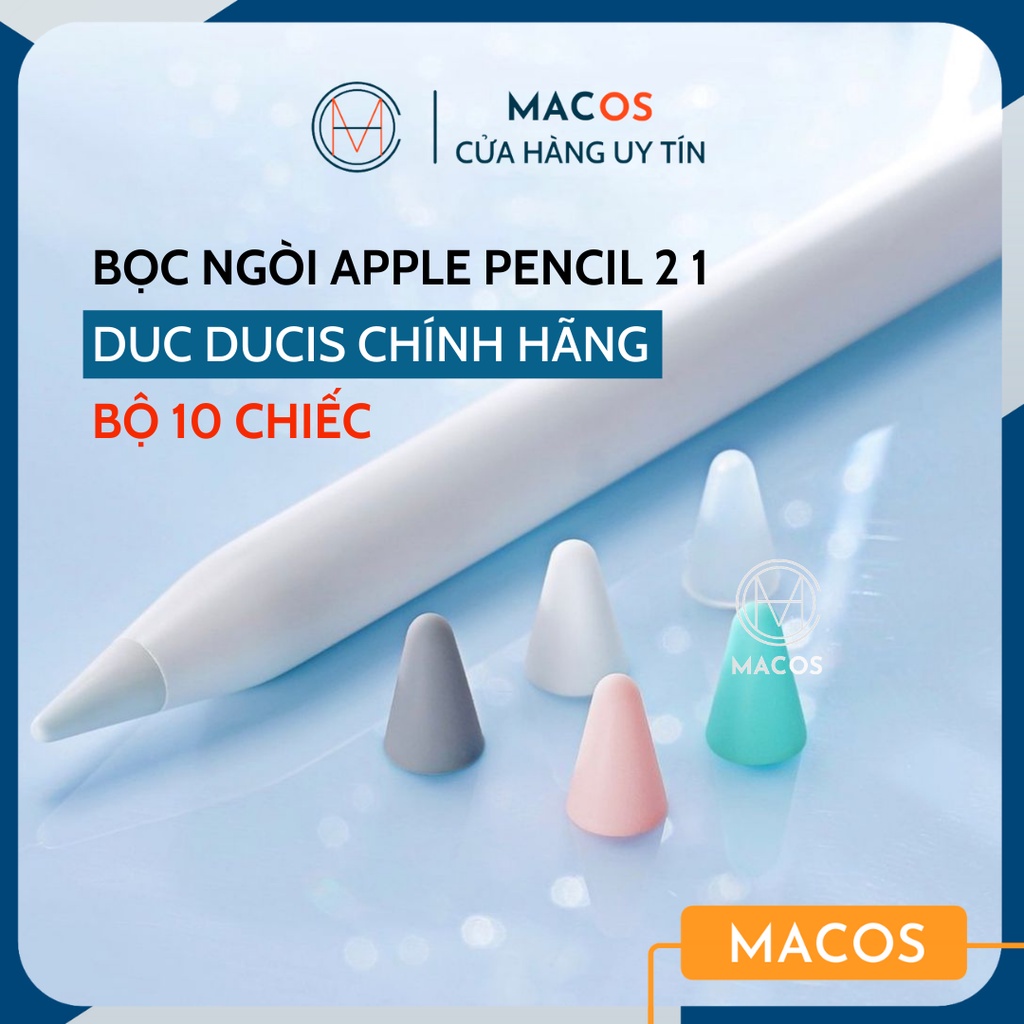 Bộ 10 bọc ngòi cho AP Pencil 1 và 2 DUC DUCIS - Vỏ bảo vệ đầu ngòi bút cao cấp (AP15)