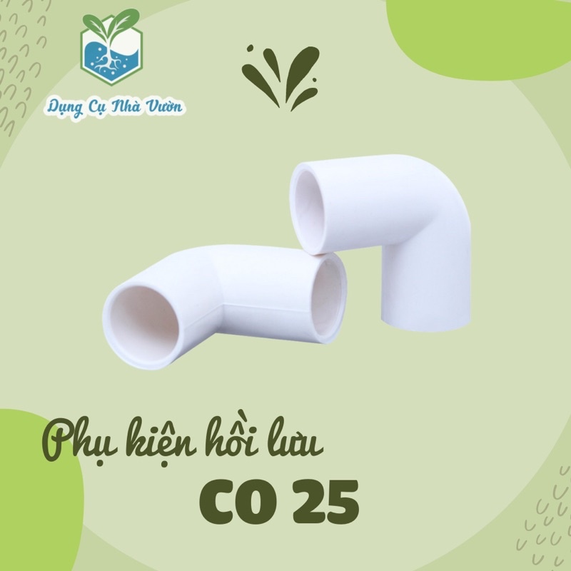 Phụ kiện hổi lưu_Co ống nối ống phi 25mm màu trắng