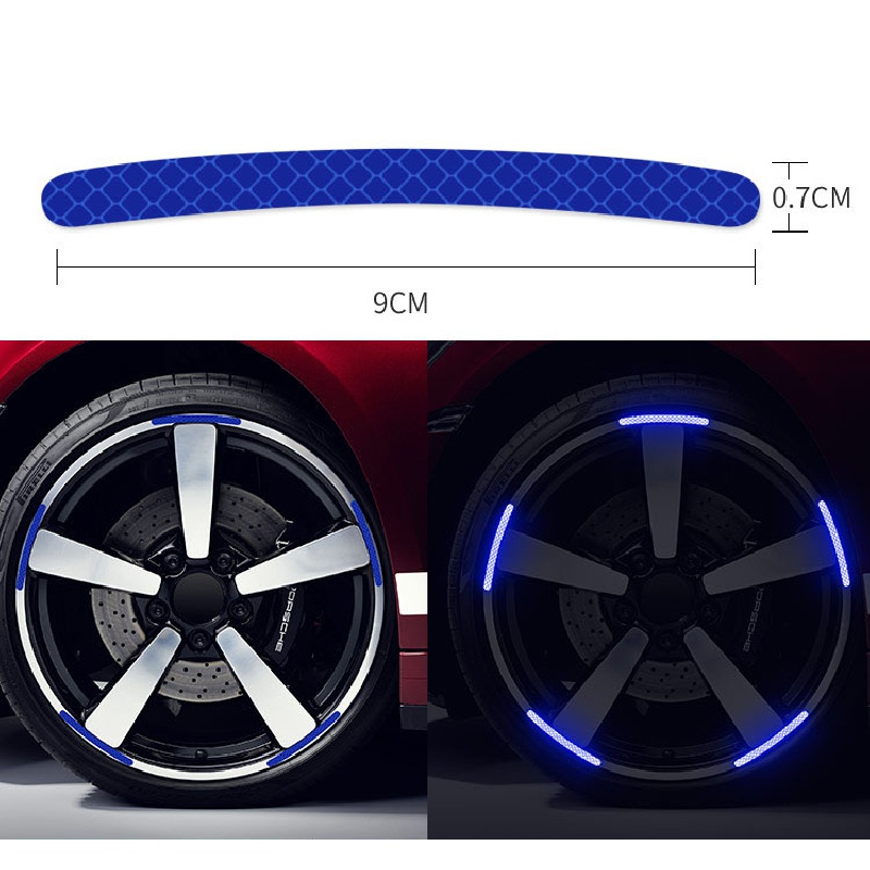 Bộ 20 Miếng Dán 3D Phản Quang Trang Trí Bánh Xe Hơi / Mô Tô