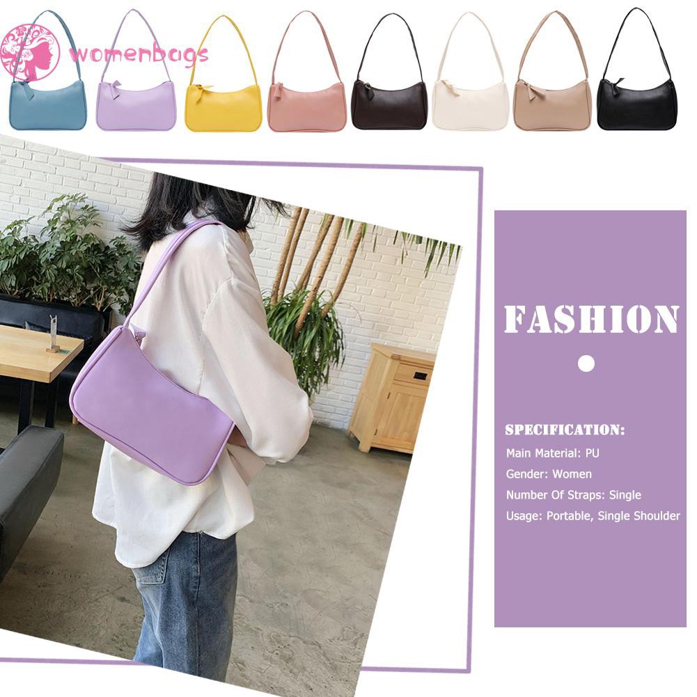 Túi đeo vai màu trơn khóa kéo đơn giản và thanh lịch cho nữ đeo hàng ngày | BigBuy360 - bigbuy360.vn