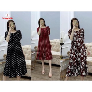 Đầm bầu thiết kế bào bi hoa