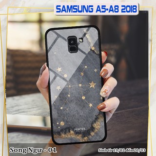 Ốp lưng kính 3d samsung a5/ a8 2018 cung hoàng đạo