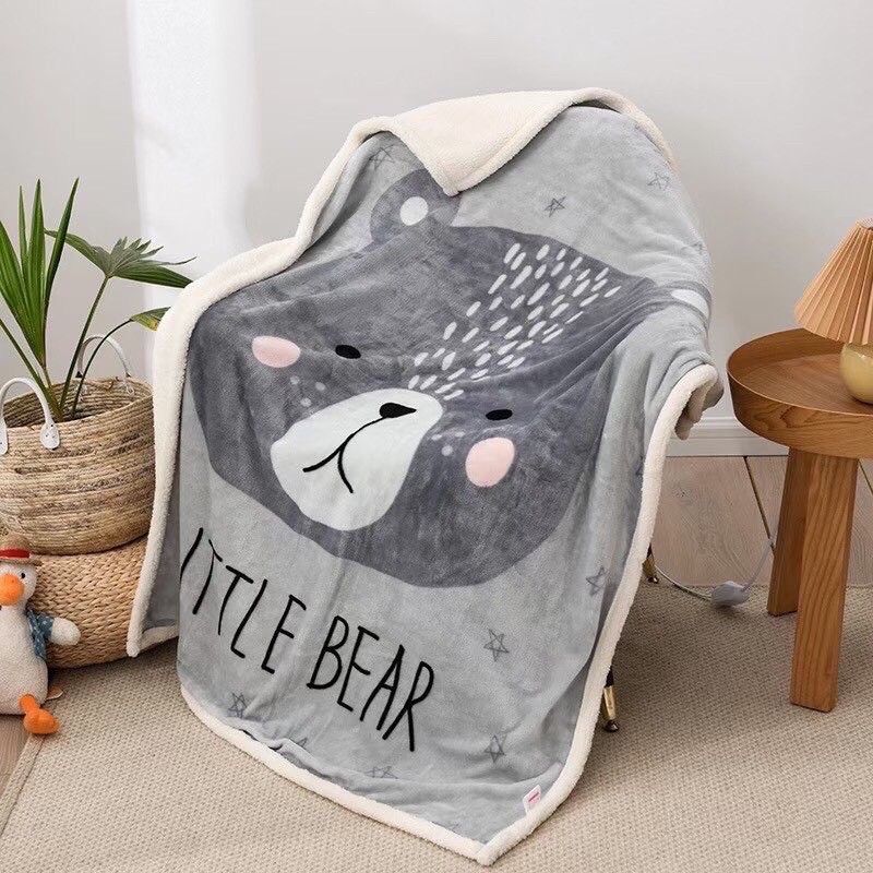 Chăn Lông Cừu Hoạt Hình Cho Bé HAPPY BEAR - Chăn Lông Cừu Trẻ Em | BigBuy360 - bigbuy360.vn