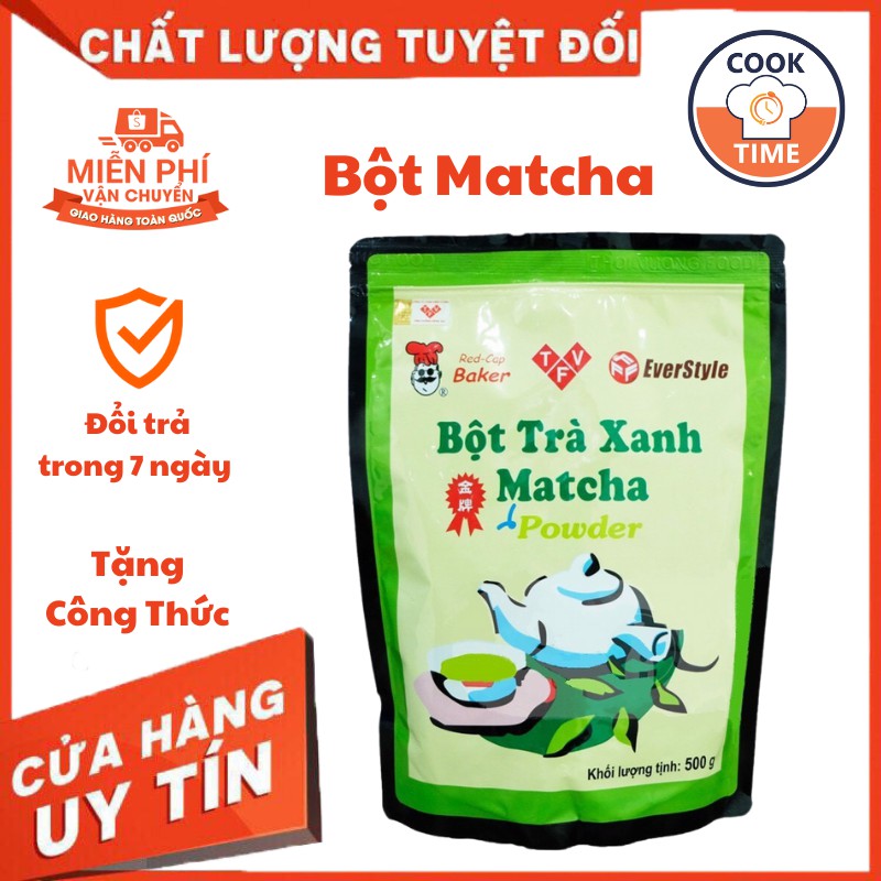 Bột matcha Đài Loan hương nhài Mũ đỏ / bột trà xanh nguyên chất 20gr - Cooktime.vn