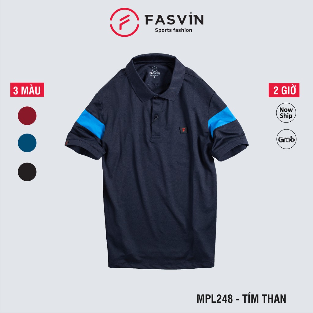 Áo thun thể thao nam Fasvin MPL248.SG áo polo thể thao nam chất thun lạnh thấm hút mồ hôi co giãn thoải mái