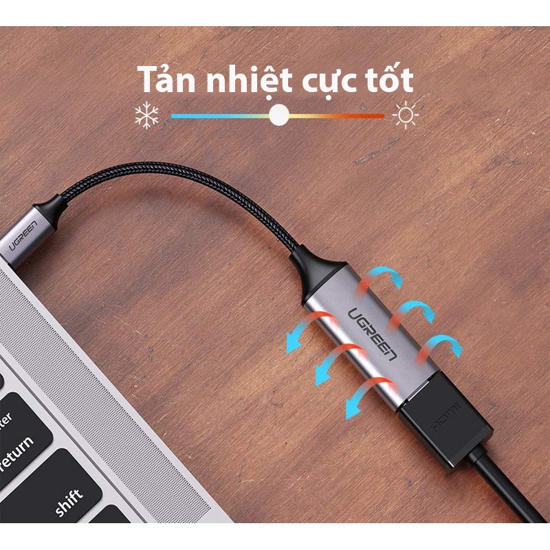 [Mã ELHACE giảm 4% đơn 300K] Cáp chuyển USB-C sang HDMI 2.0 Ugreen 70444 (4K@60Hz)