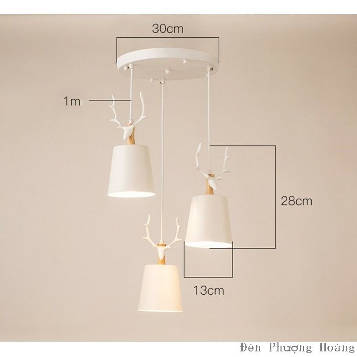 Đèn Thả Bàn Ăn Ba Chú Hươu Nghộ Nghĩnh (Tặng kèm bóng LED 5W)