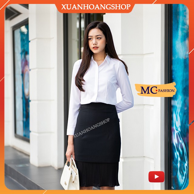 Áo Sơ Mi Trắng Nữ Kiểu Công Sở Đẹp Mc Fashion, Dài Tay, Size Đủ, Chất Liệu Vải Co Giãn, Mát, A0074, A636 | BigBuy360 - bigbuy360.vn