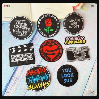 ♚ Sticker Ủi Thêu Chữ Tiếng Anh ♚ 1 Cái Tự May Thêu Trên Sắt Trên Huy Hiệu Miếng Vá