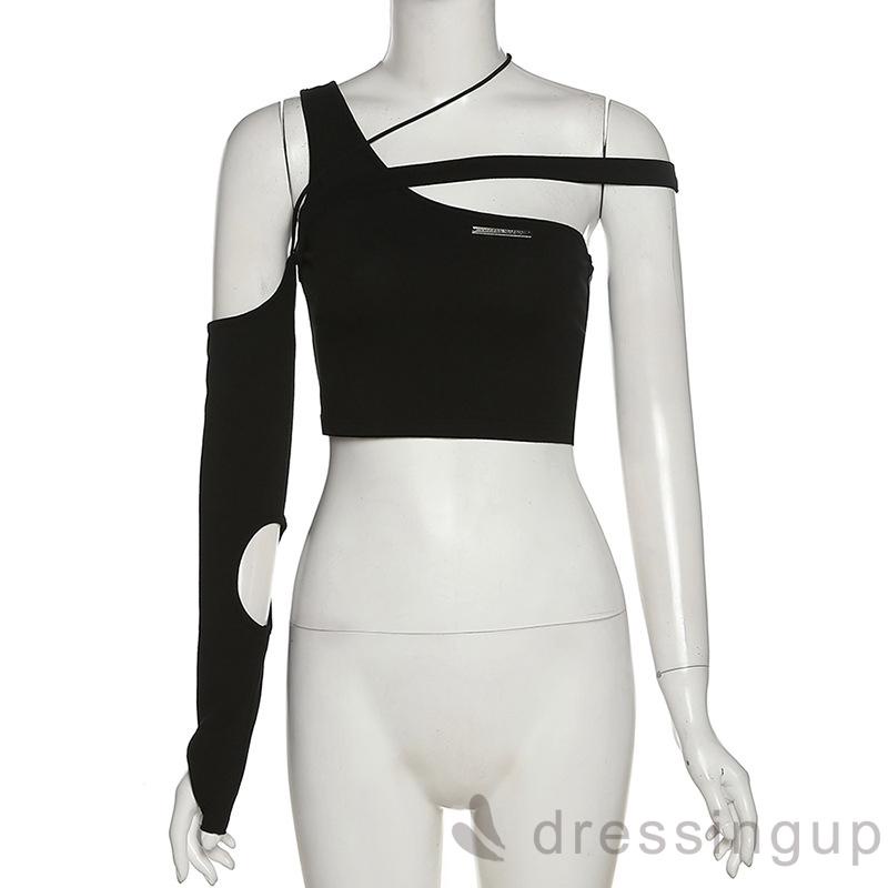 Áo Croptop Tay Dài Thiết Kế Hở Lưng Quyến Rũ