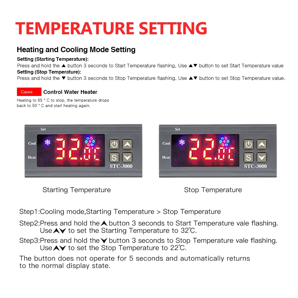 Bộ điều khiển nhiệt độ kỹ thuật số STC-3000 có cảm biến tiện lợi