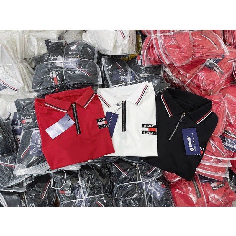 Áo polo cổ viền khóa tommy thời trang, phong cách LANI