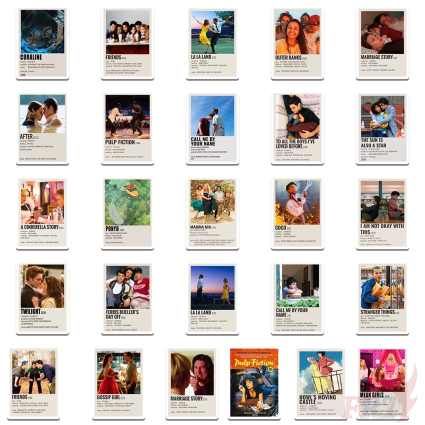 114Pcs/Set ❉ Classical Movie &amp; TV Shows Series B Polaroid Mini Poster Stickers ❉ DIY Fashion Waterproof Doodle Decals Stickers