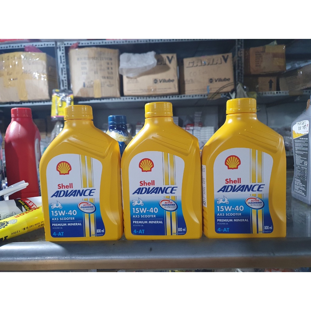 Nhớt Gốc Khoáng Shell Advance 15W-40 Cho Xe Tay Ga Chính Hãng