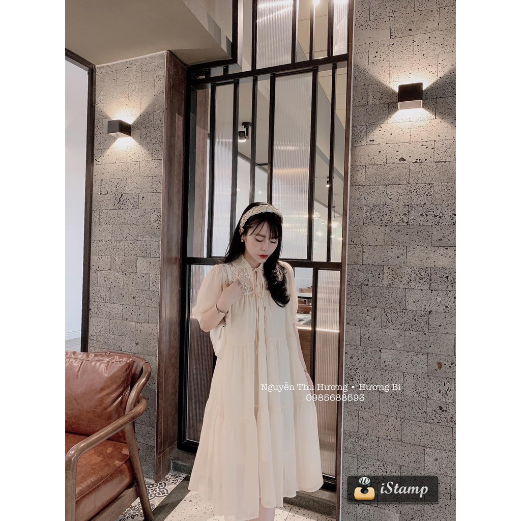 VÁY VOAN BE CỔ VIỀN REN CHO NỮ | BigBuy360 - bigbuy360.vn