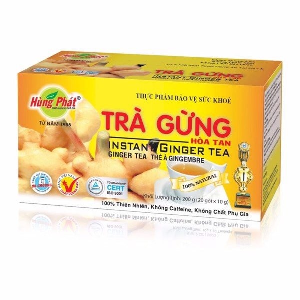 Trà Gừng Hoà Tan Hùng Phát Hộp 200Gr