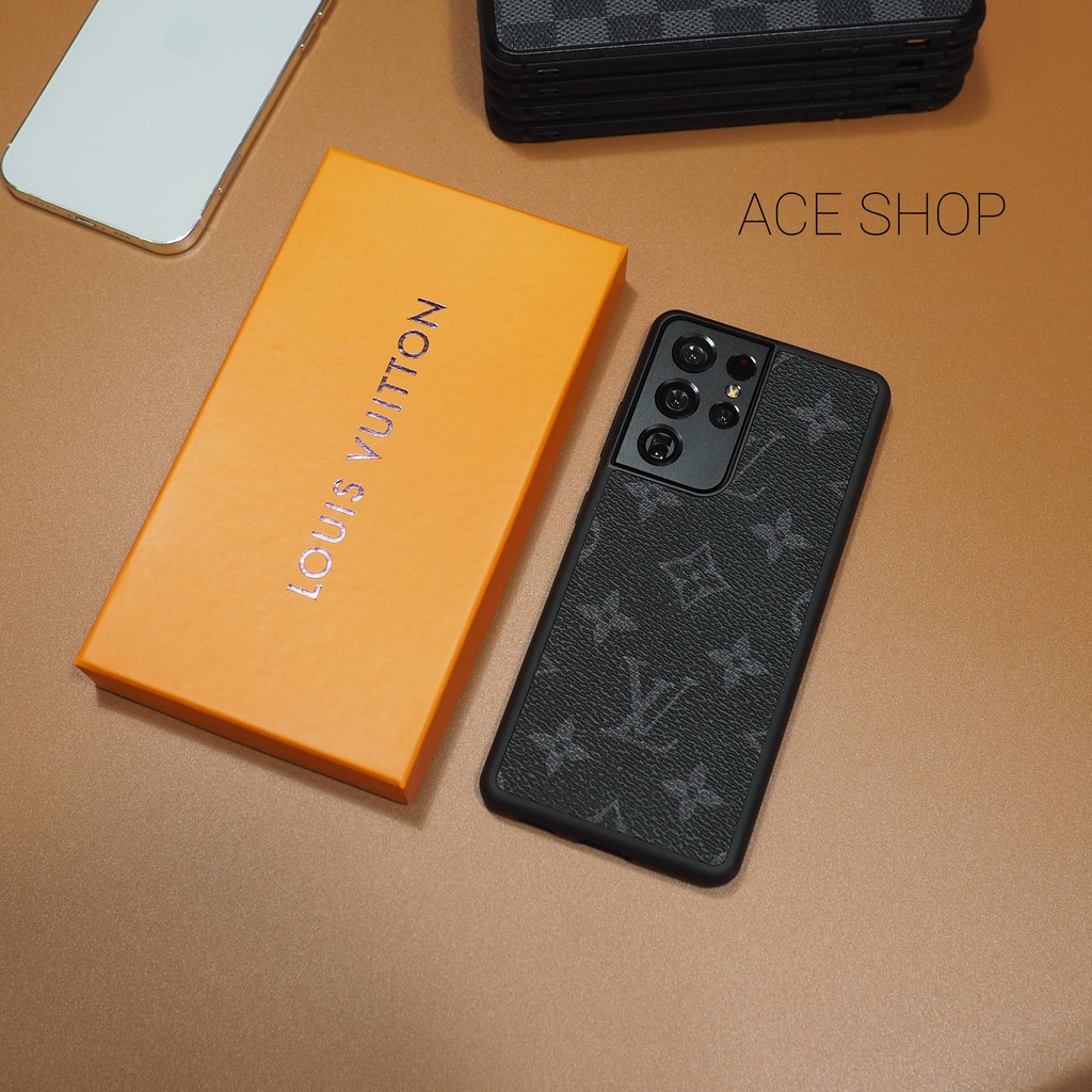 Ốp lưng LV Samsung S21 Ultra , da nhân tạo Canvas , viền silicon dẻo chống va đập Phụ Kiện ACE
