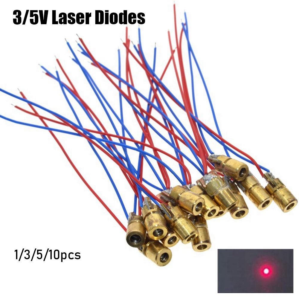 Set 1 / 3 / 5 / 10 Đầu Đèn Laser Mini 650nm 6mm 3 / 5v Chuyên Dụng