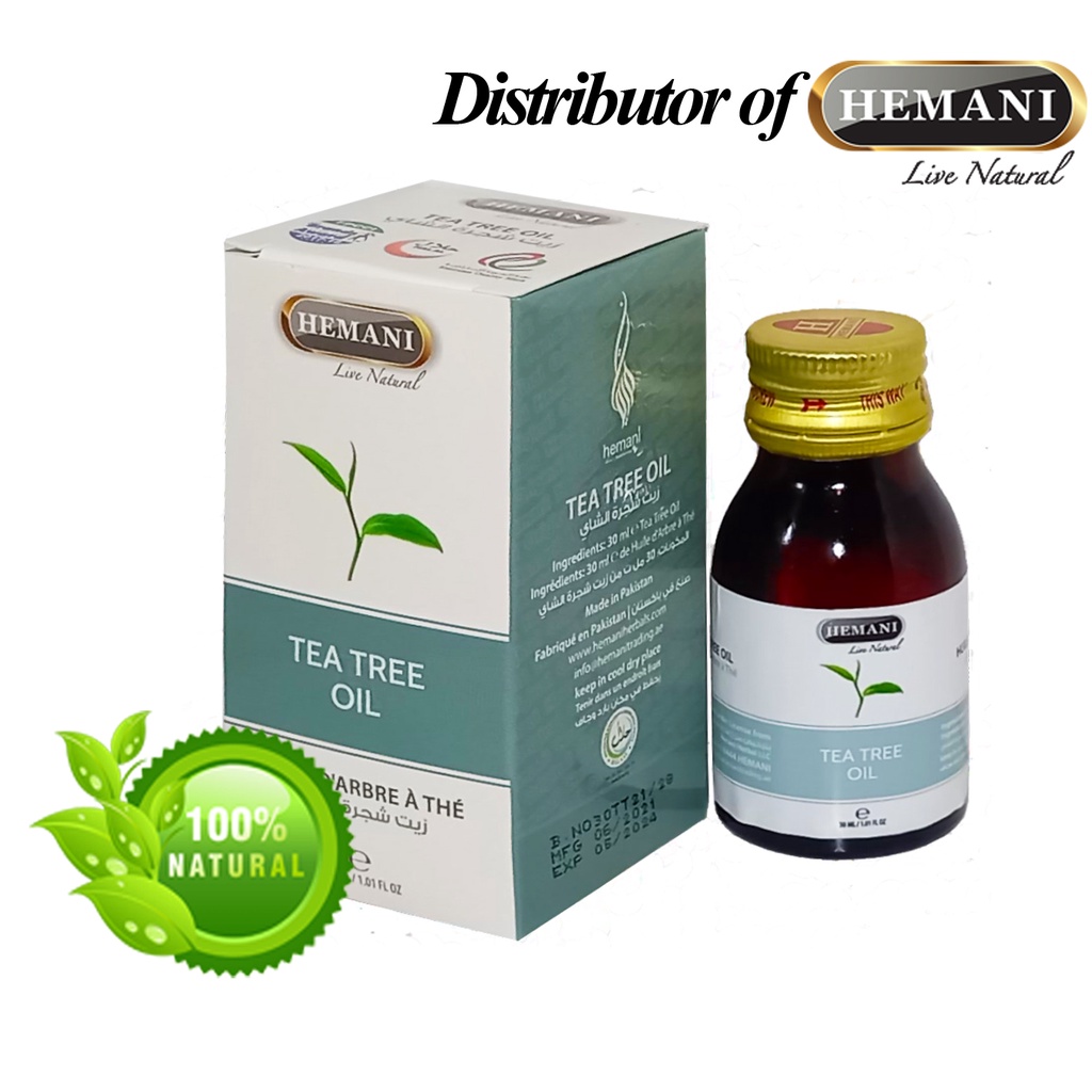 Tinh dầu tràm trà Hemani Tea Tree Oil 30 ml, giúp kháng khuẩn và ngăn ngừa mụn