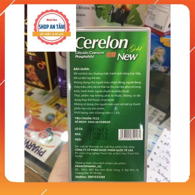Viên uống hoạt huyết dưỡng não Cerelon gold giúp tăng cường khí huyết lưu thông, nâng cao tuần hoàn não