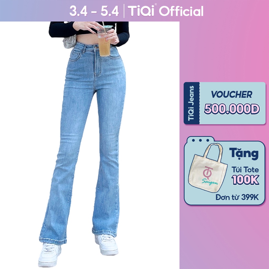 Quần skinny ống loe nữ lưng cao vải jean denim co giãn cao cấp TiQi Jean G2-518 | BigBuy360 - bigbuy360.vn