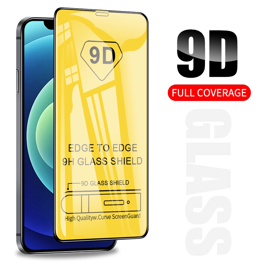 Kính cường lực full màn 9D cho iPhone 14 13 12 11 Pro Max X Xs Xr 6 6s 7 8 Plus