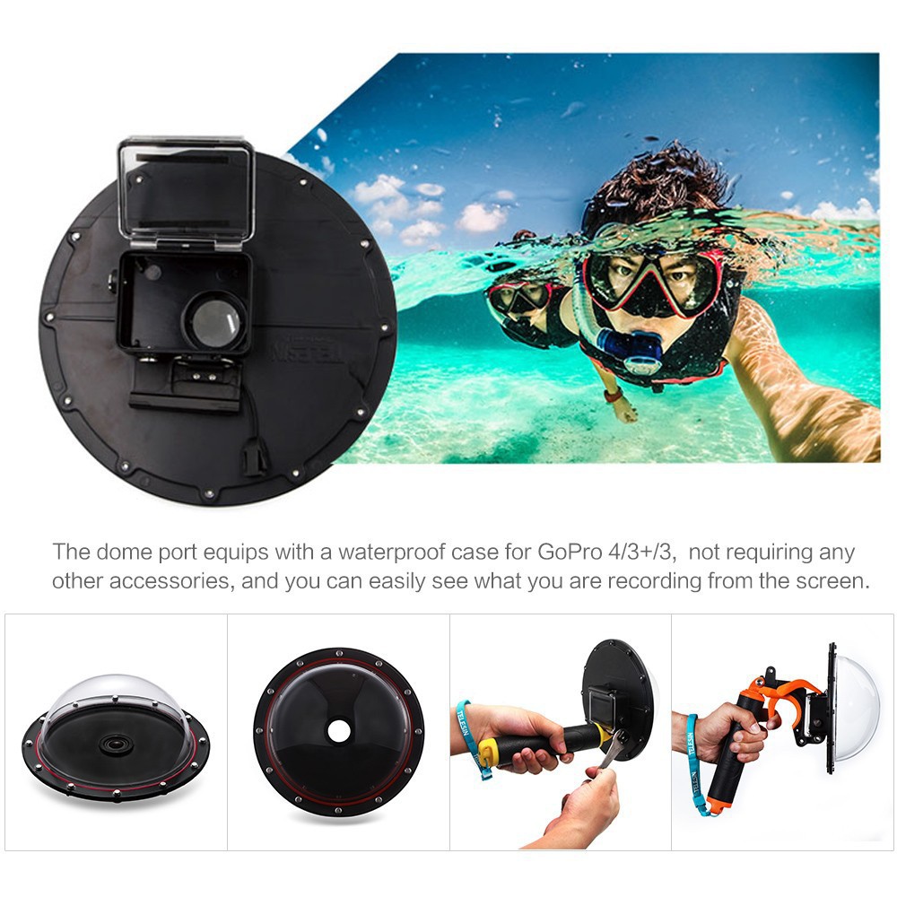 TELESIN Gopro Dome Port with Floating Bobber Handle for GoPro Hero 5/hero 6 | BigBuy360 - bigbuy360.vn