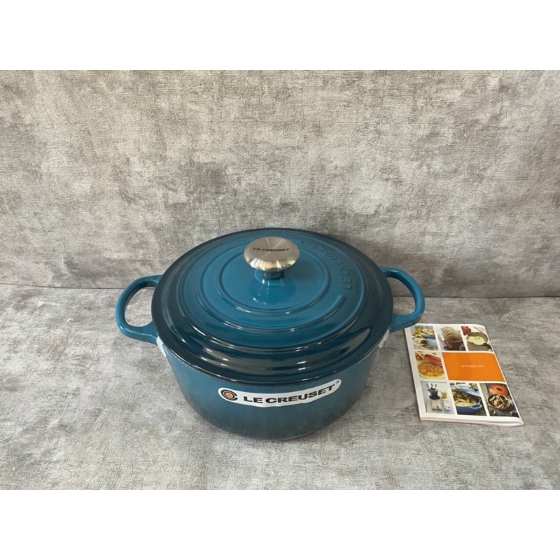 🇩🇪NỒI GANG ĐÚC LE CREUSET 24cm DEEP TEAL xanh cổ vịt-MADE IN FRANCE CAO CẤP